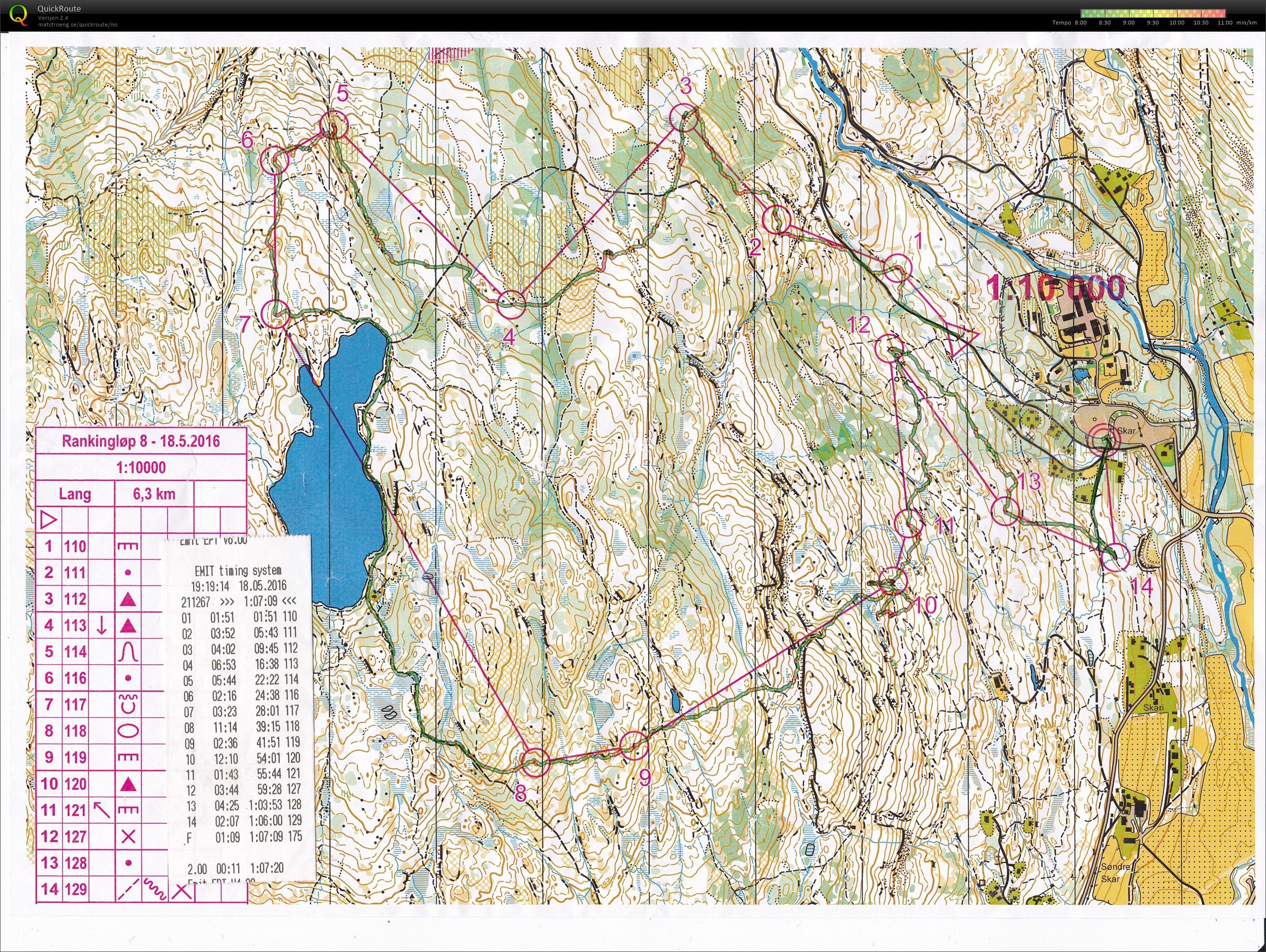 Geoform rankingløp - Lang løype 6,3 km (18/05/2016)