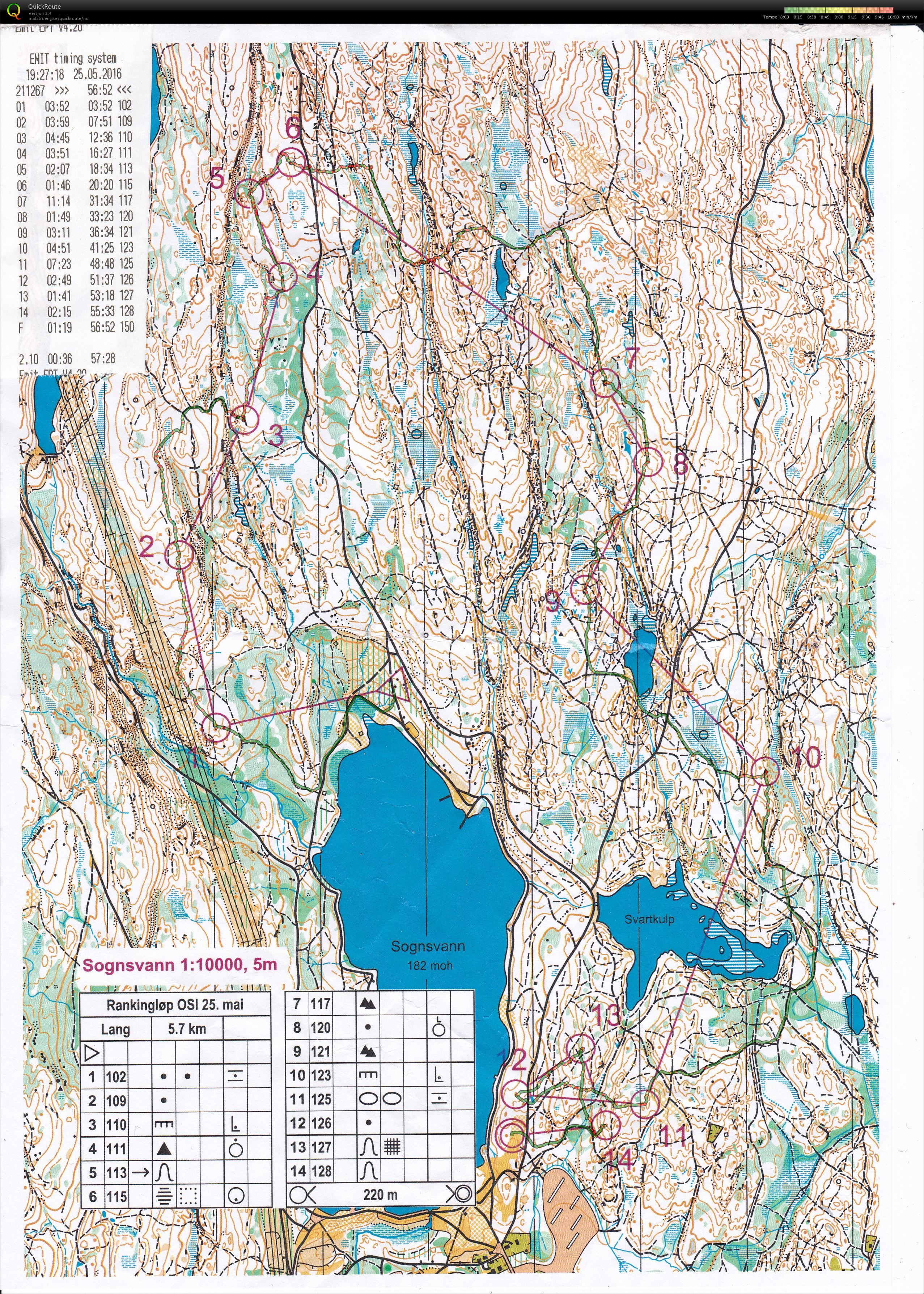 GeoForm / OSI - rankingløp - Lang løype (25-05-2016)